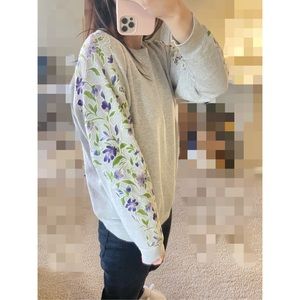 ASOS Floral Grey Sweatshirt